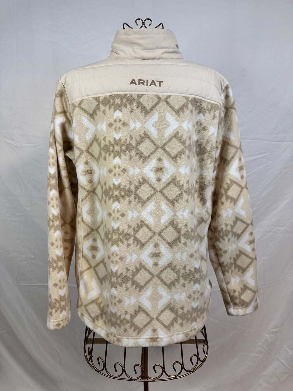 Ariat Women's Prescott Full Zip Fleece Jacket in Sand Dune Geo, size large - Picture 4 of 11